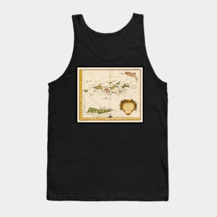 Vintage map of the Virgin Islands (1764) Tank Top